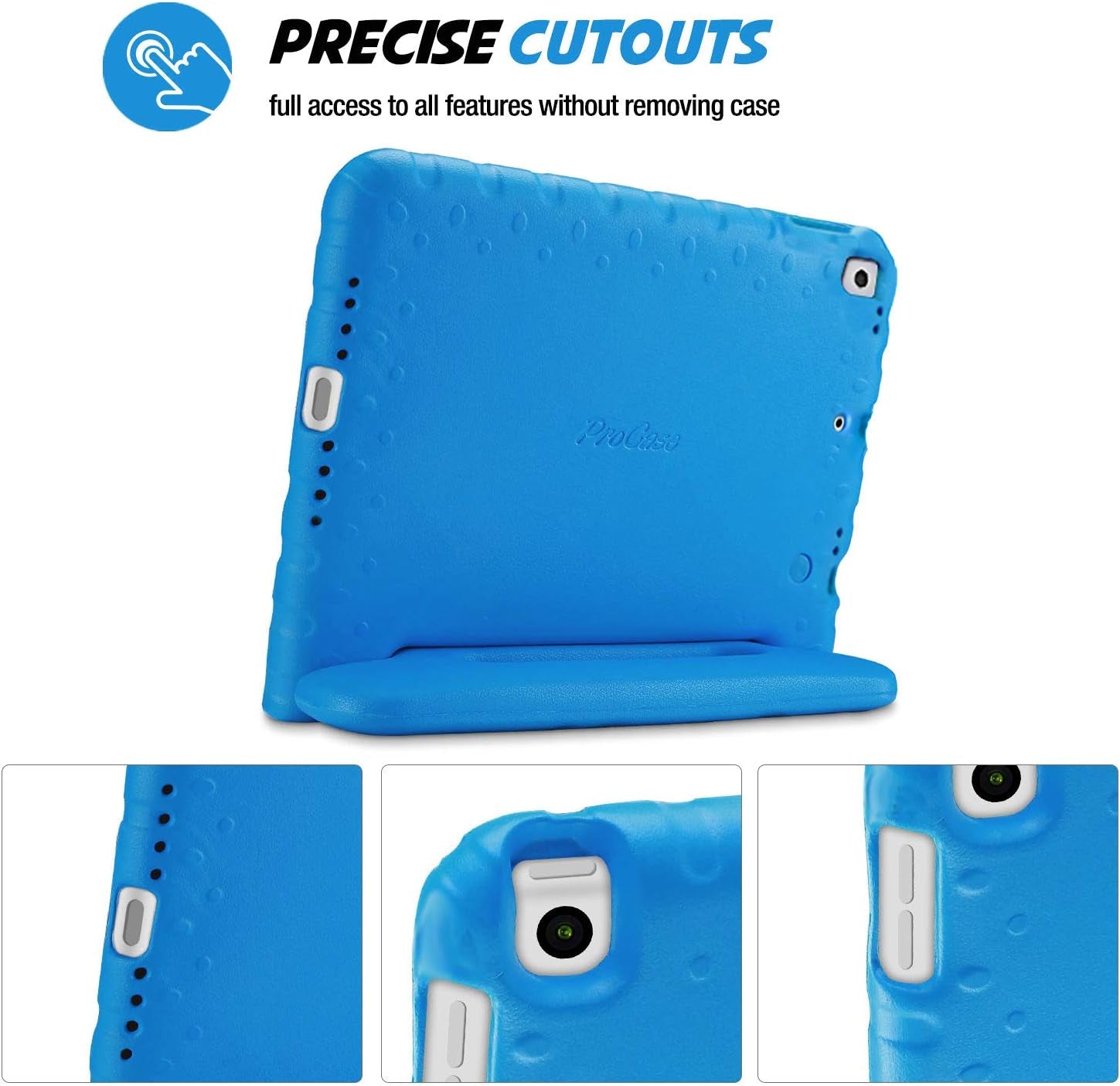 Kids Case for Ipad 9Th Generation/Ipad 8/Ipad 7, Ipad 10.2 Case 2021 2020 2019/Ipad Air 10.5/Ipad Pro 10.5 Kids Case, Shockproof Lightweight Case with Convertible Handle -Blue